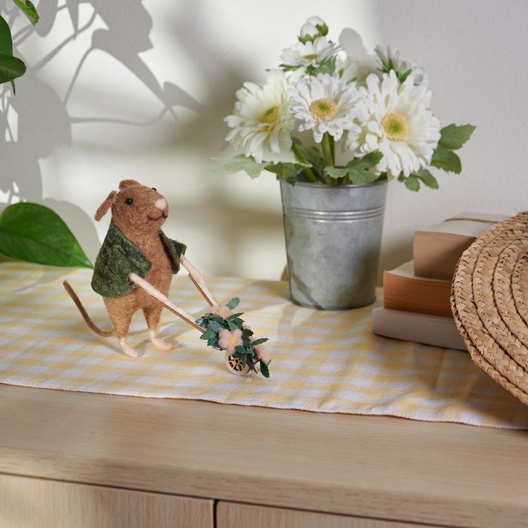 Gardening Mouse Critter - Felt, Polyester, Wood, Plastic