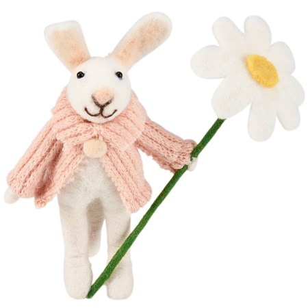 Daisy Bunny Critter - Wool, Polyester, Foam, Plastic