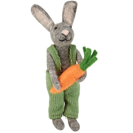 Garden Rabbit Critter - Wool, Polyester, Foam, Plastic