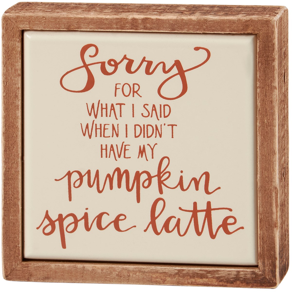 Pumpkin Spice Latte Box Sign Mini - Wood