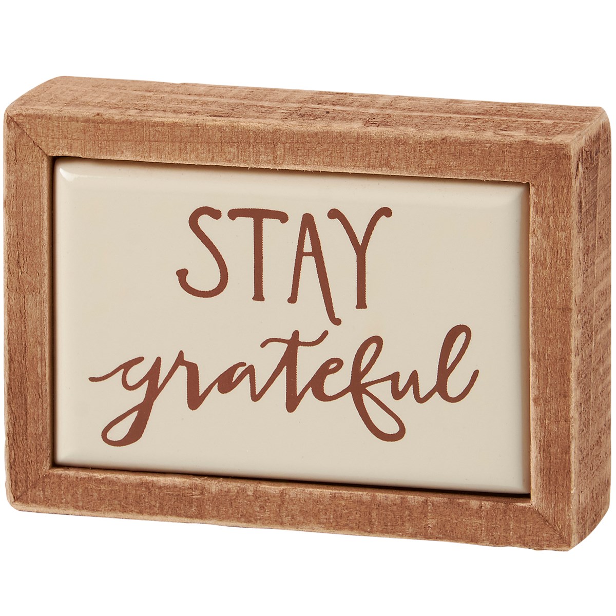 Stay Grateful Box Sign Mini - Wood