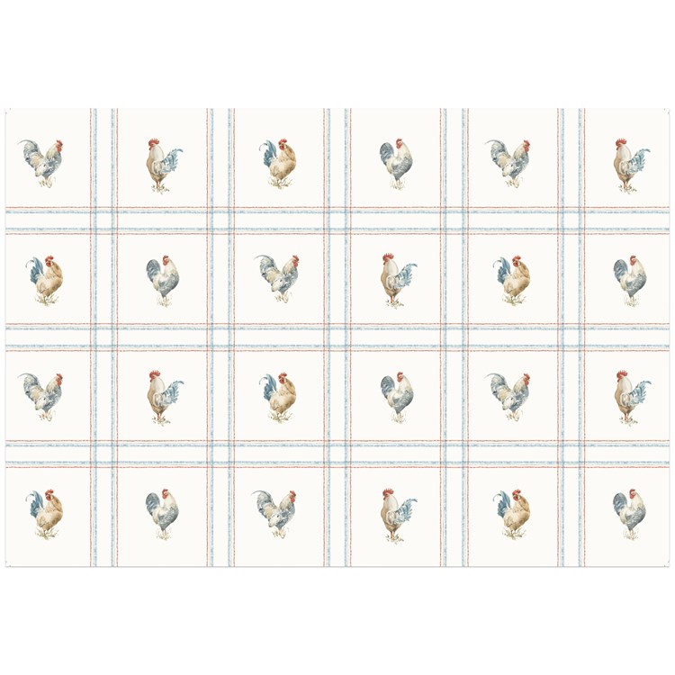 Ticking Stripe Chickens Placemat Pad - Paper