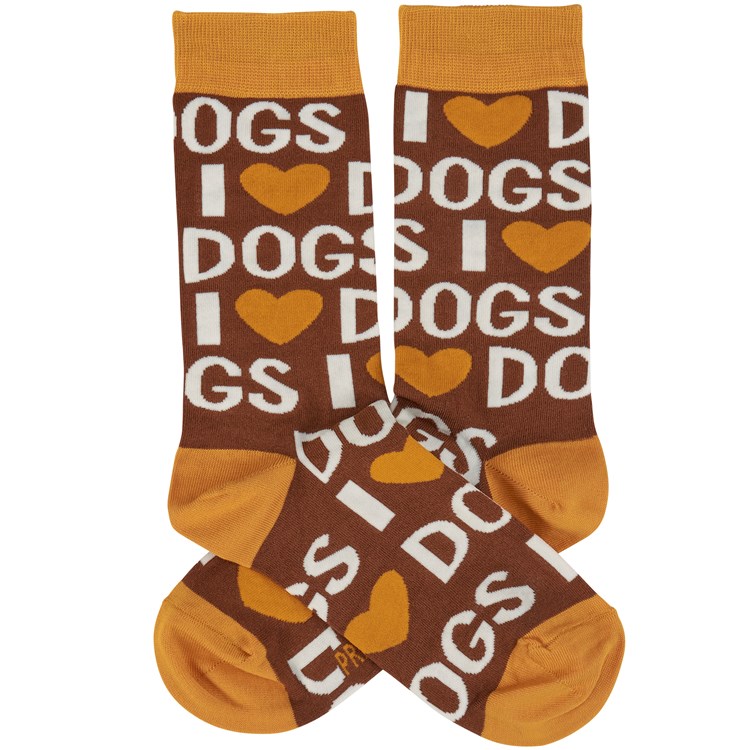 I Love Dogs Socks - Cotton, Nylon, Spandex