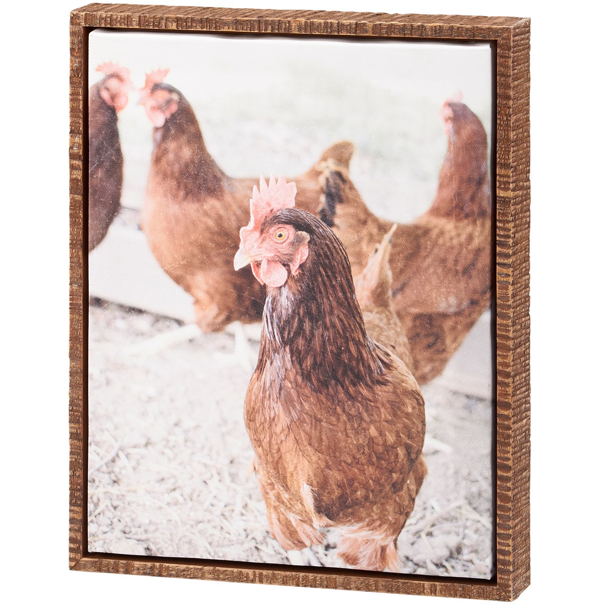 Chickens Canvas Wall Art - Wood, Canvas