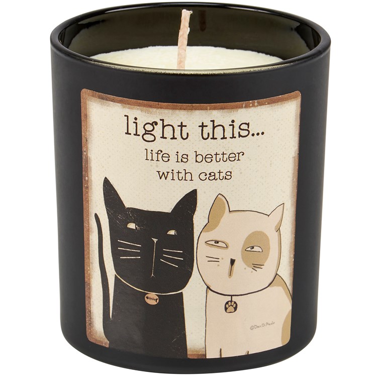 Better With Cats Candle - Soy Wax, Glass, Cotton