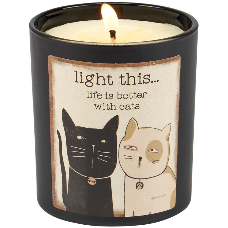 Better With Cats Candle - Soy Wax, Glass, Cotton