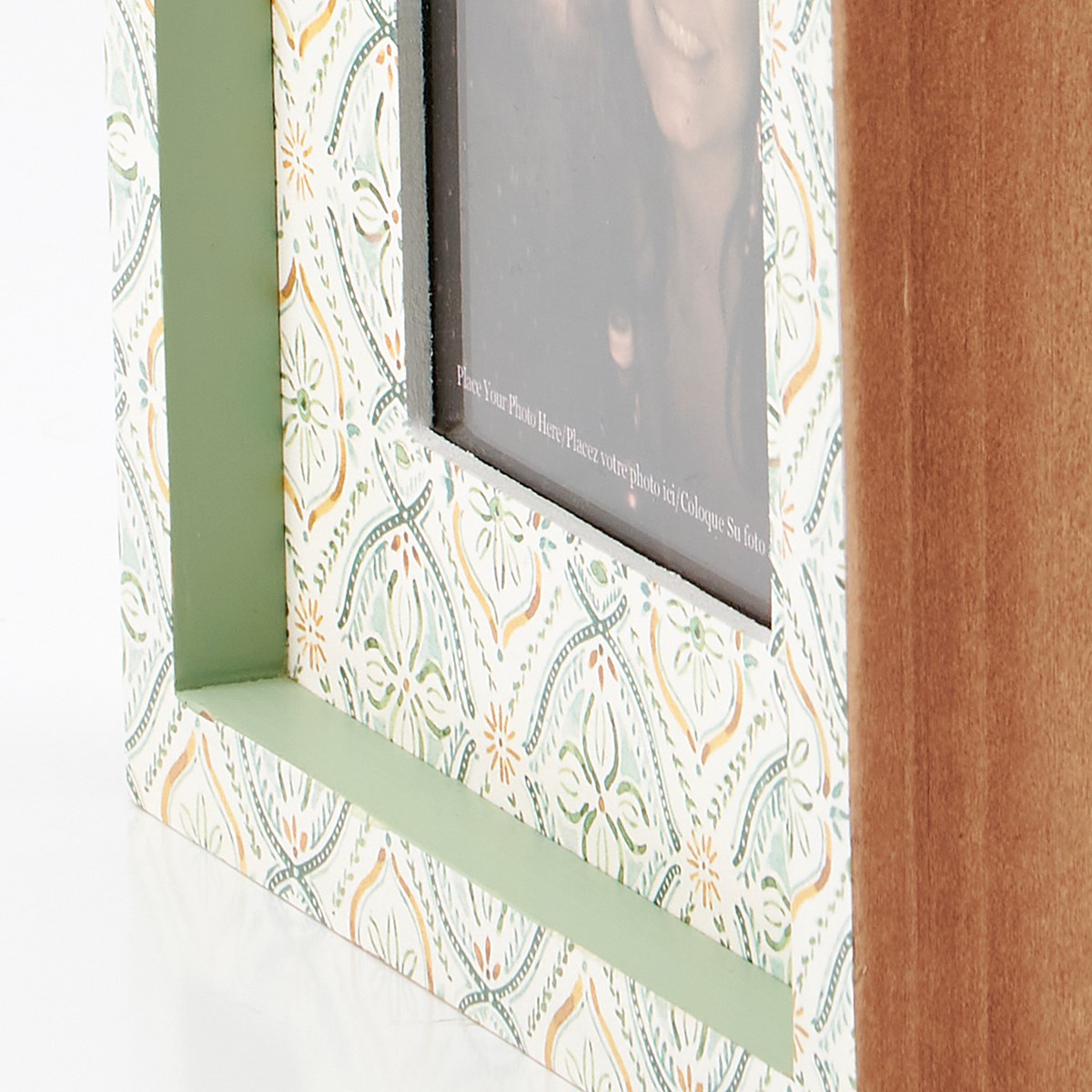 Green Mosaic Inset Box Frame - Wood, Glass