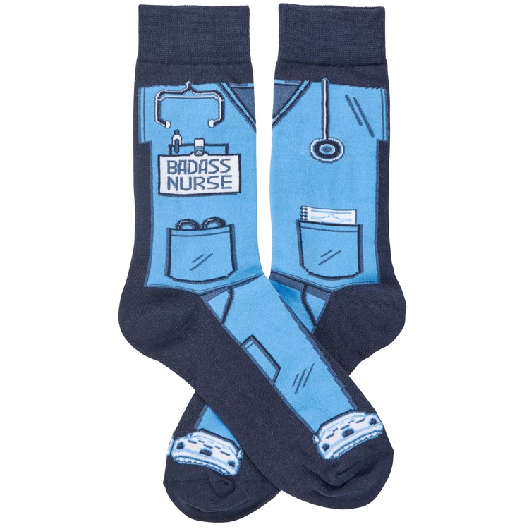 Badass Nurse Socks - Cotton, Nylon, Spandex