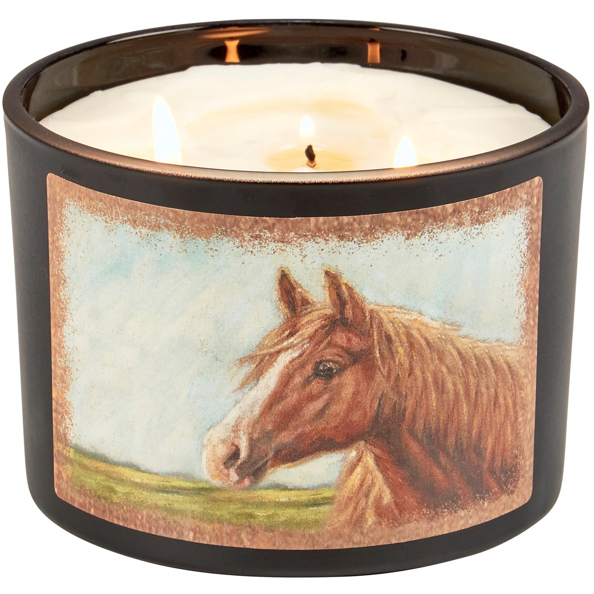 Horse Candle - Soy Wax, Glass, Cotton