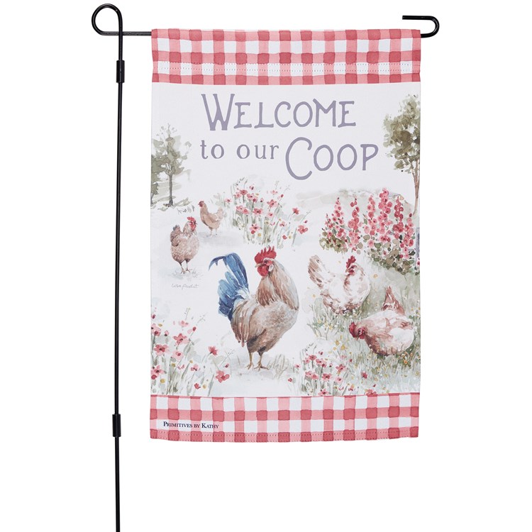 Welcome To Our Coop Garden Flag - Polyester