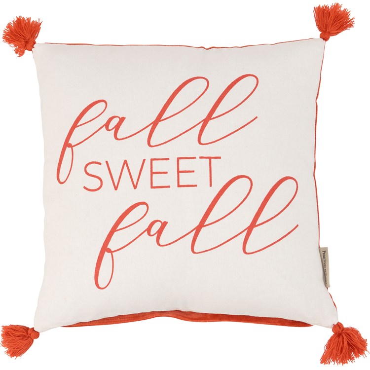 Orange Fall Sweet Fall Pillow - Cotton, Velvet, Zipper