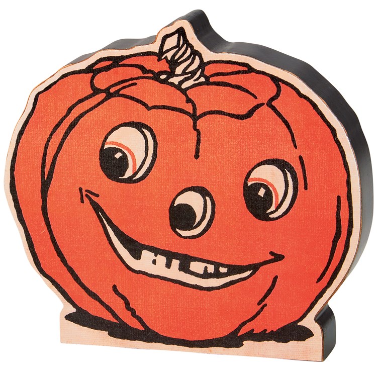 Halloween Pumpkin Chunky Sitter - Wood, Paper