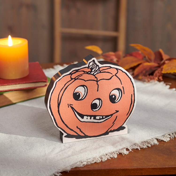 Halloween Pumpkin Chunky Sitter - Wood, Paper