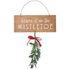 Blame It On The Mistletoe Hanging Decor - Wood, Felt, Wire, Ribbon