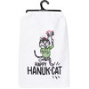 Happy HanukCat Kitchen Towel - Cotton, Glitter