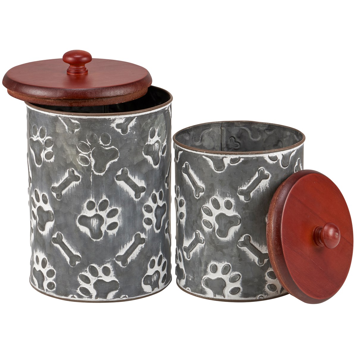 Paw Prints Canister Set - Metal, Wood