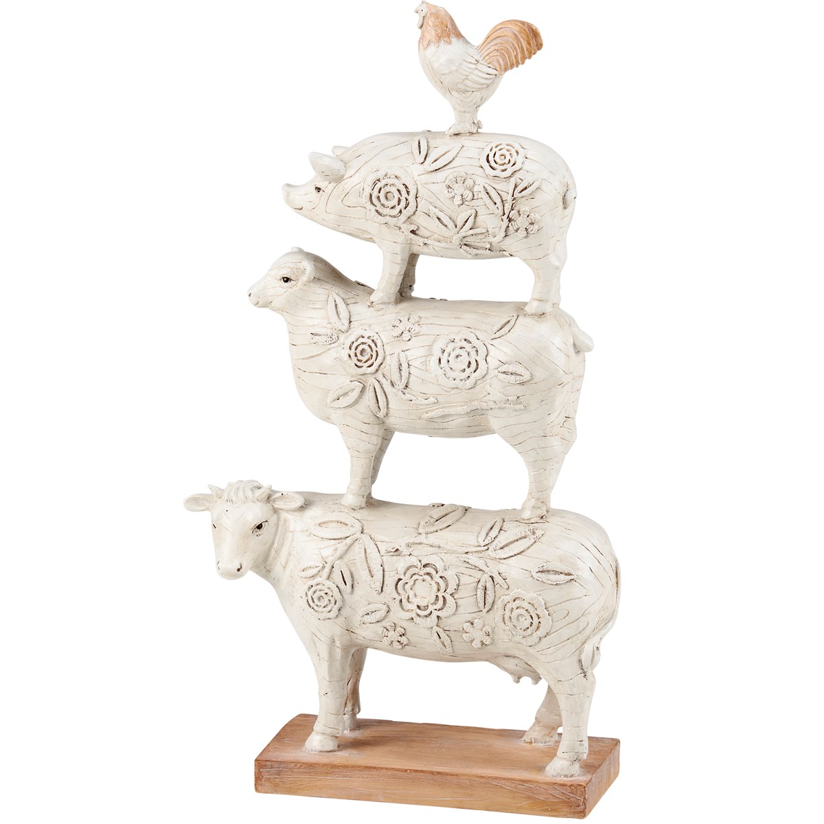Stacked Farm Animals Figurine - Resin
