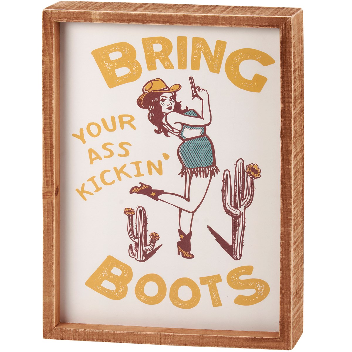 Boots Inset Box Sign - Wood, Paper