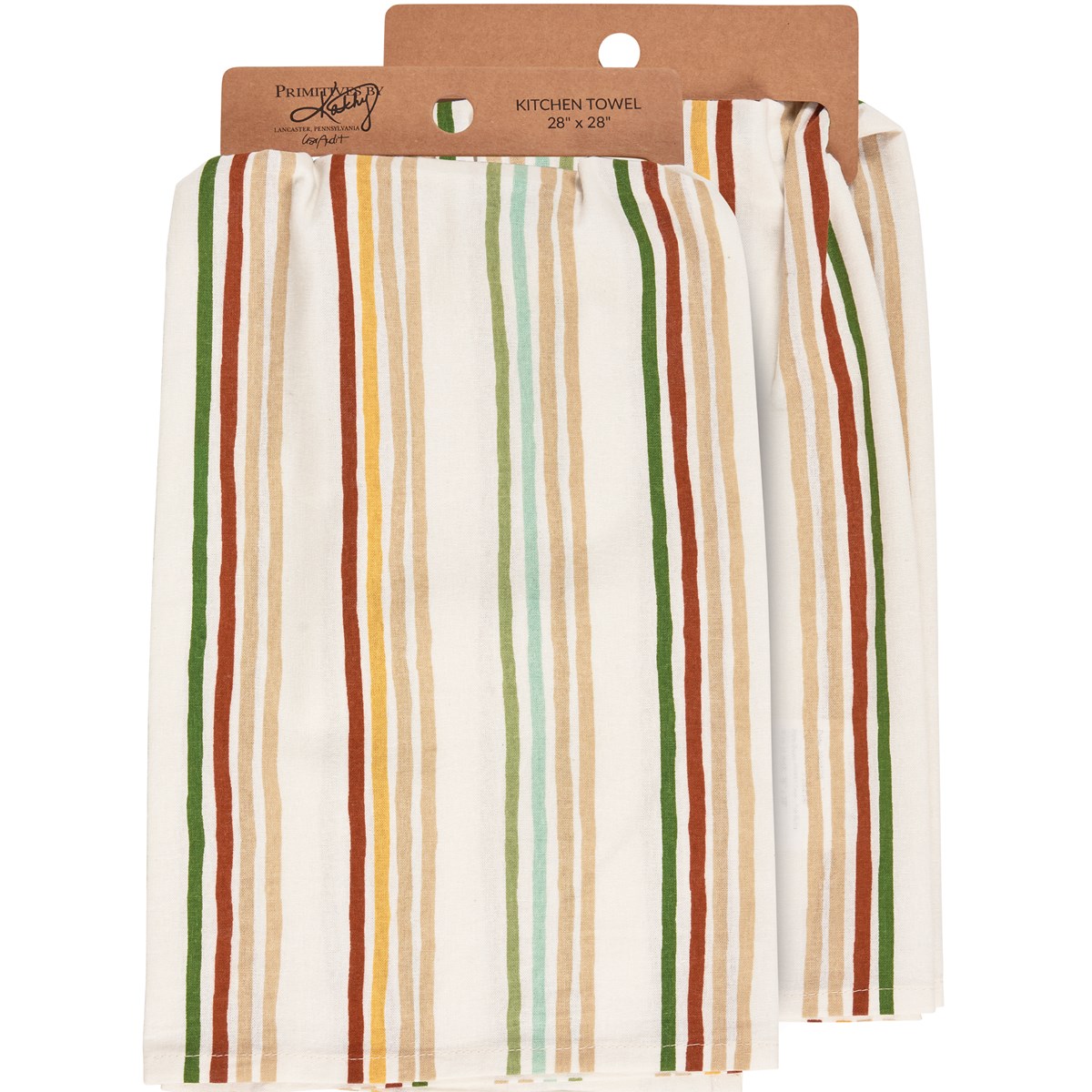 Fall Stripe Kitchen Towel - Cotton