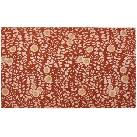 Fall Wildflowers Rug - Polyester, PVC Skid-Resistant Backing