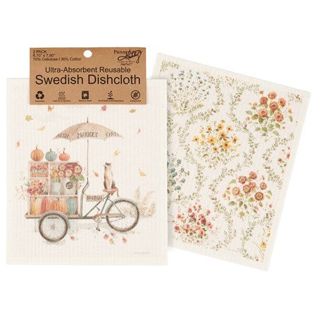 Fall Days Swedish Dishcloth Set - Cellulose, Cotton