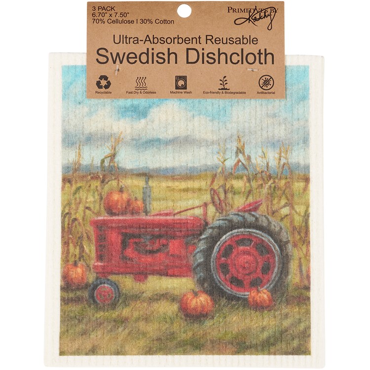 Fall Farm Swedish Dishcloth Set - Cellulose, Cotton