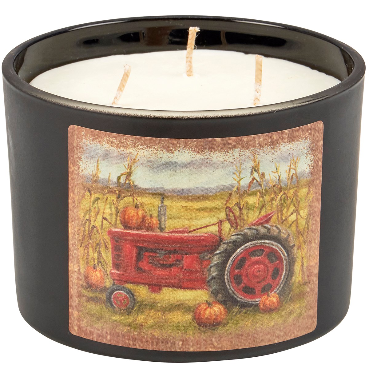 Fall Tractor Candle - Soy Wax, Glass, Cotton