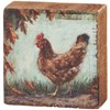 Fall Chicken Block Sign - Wood