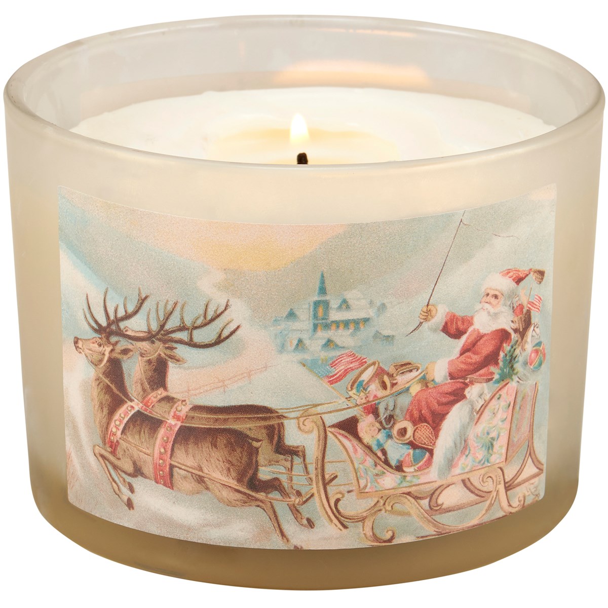 Santa Sleigh Candle - Soy Wax, Glass, Cotton