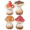 Large Mushrooms Figurine Set - Stoneware, Wood