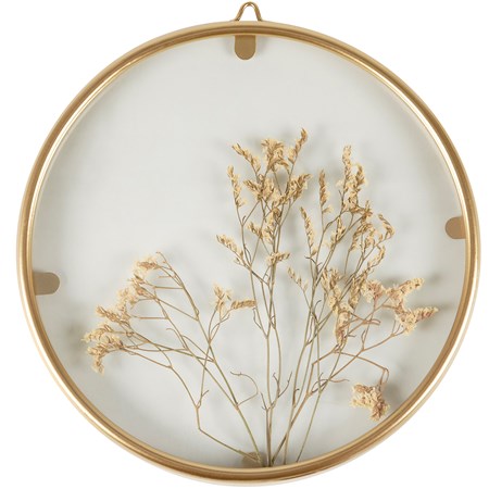 Dried Floral Wall Decor - Glass, Metal, Natural Foliage