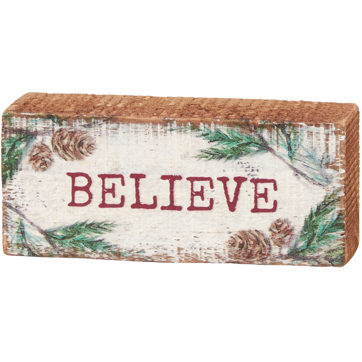 Believe Block Sign - Wood
