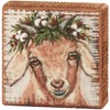 Merry Goat Block Sign - Wood