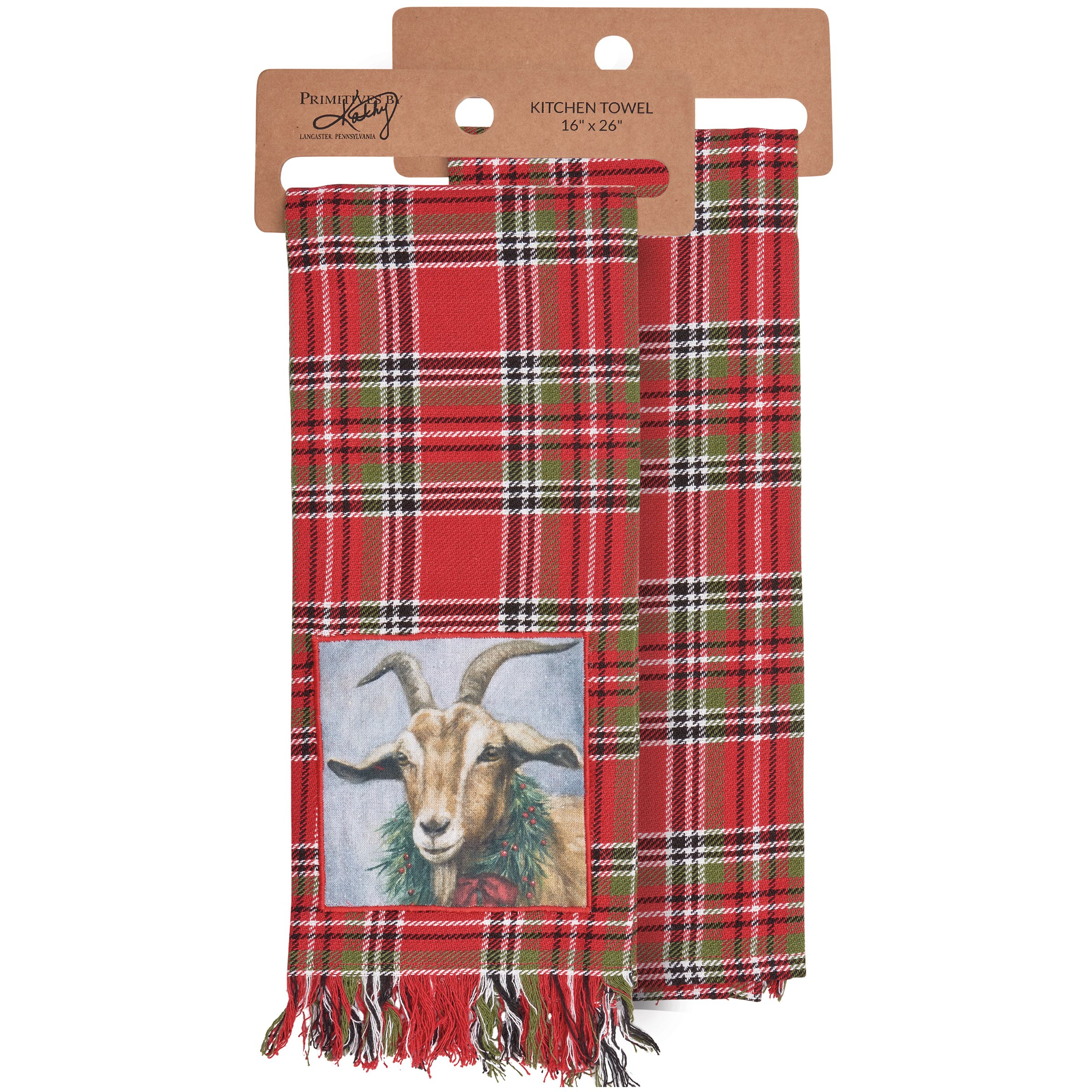 Christmas Goat Kitchen Towel Primitives By Kathy