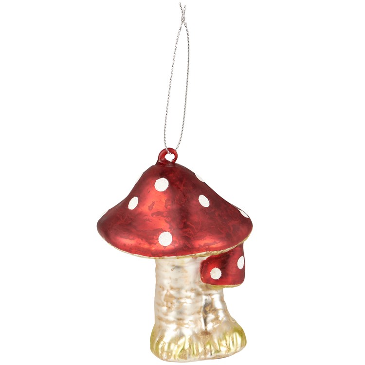 Glass Mushroom Ornament - Glass