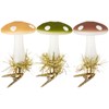 Glass Mushrooms Ornament Set - Glass, Metal, Tinsel