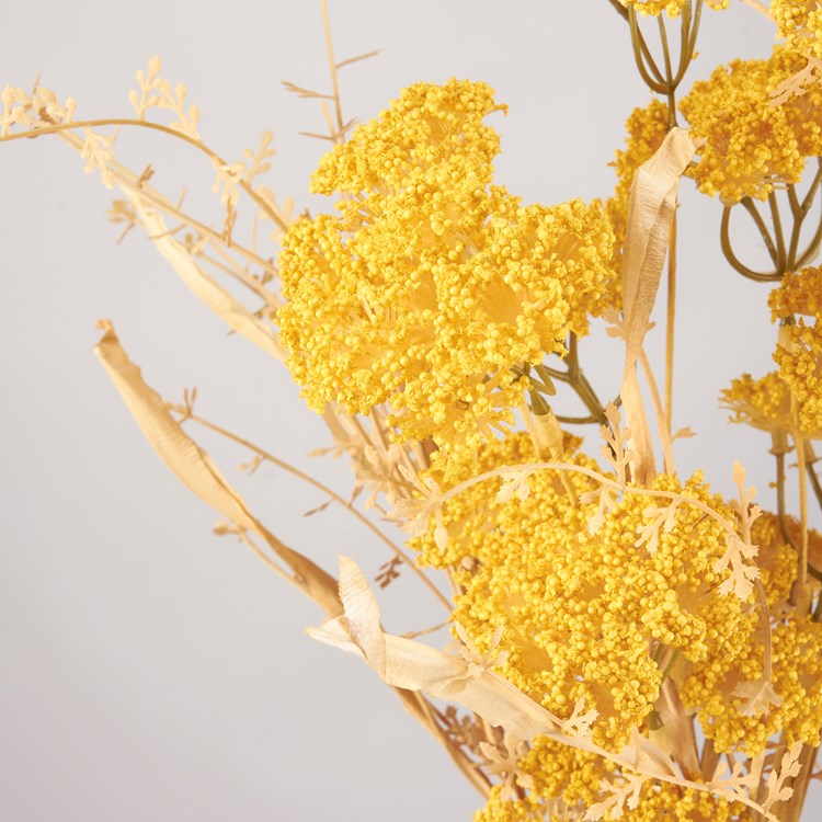 Yellow Rice Flower Bouquet - Wire, Plastic, Fabric