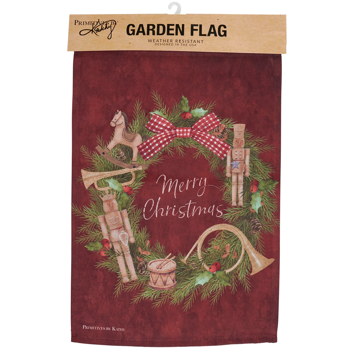 Nutcracker Wreath Garden Flag - Polyester