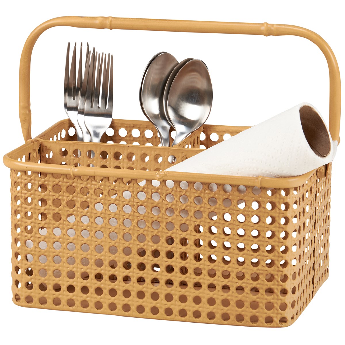 Cane Weave Caddy - Metal