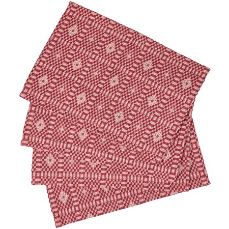 Red Diamonds Placemat Set - Cotton