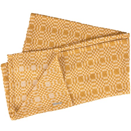 Gold Check Tablecloth - Cotton