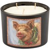 Christmas Pig Candle - Soy Wax, Glass, Cotton