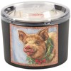 Christmas Pig Candle - Soy Wax, Glass, Cotton