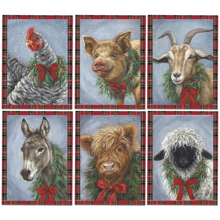 Christmas Animal Note Card Set - Paper