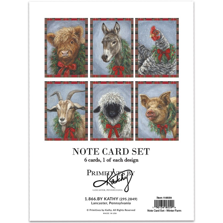 Christmas Animal Note Card Set - Paper