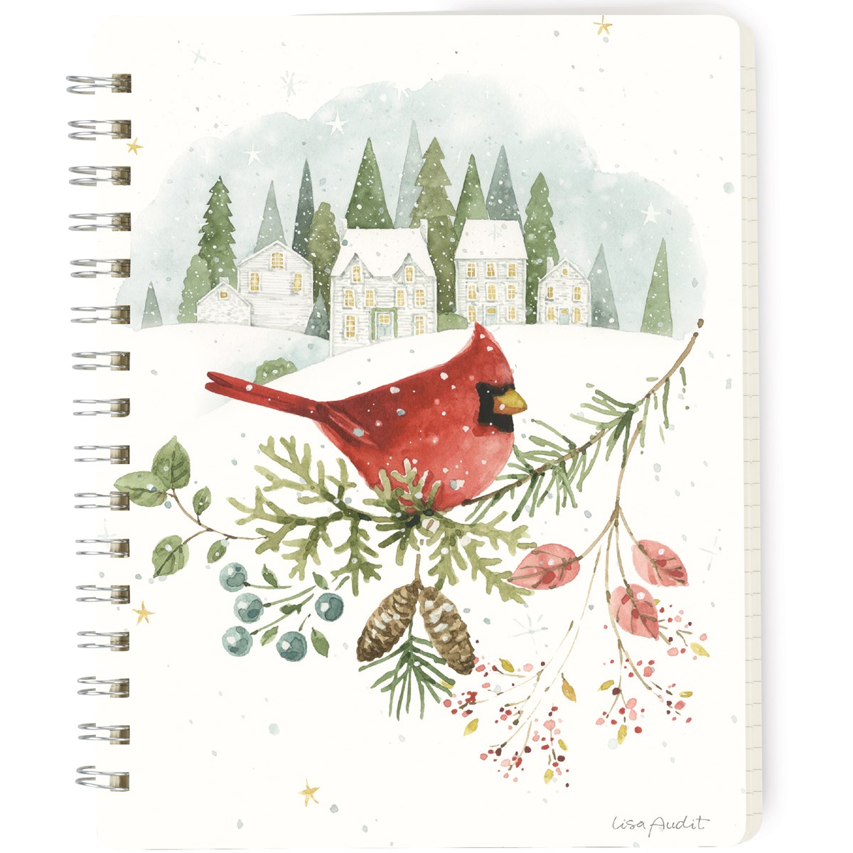 Winter Cardinal Spiral Notebook - Paper, Metal