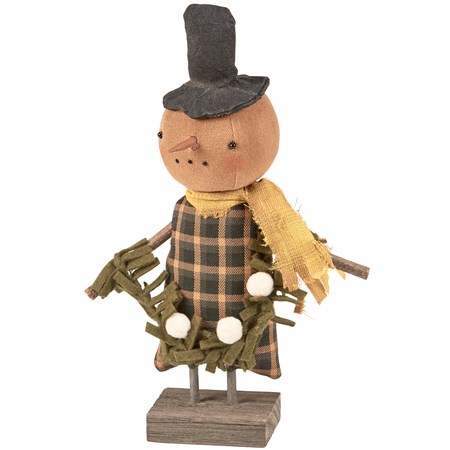 Cozy Collin Snowman Doll - Cotton, Wool, Wood, Wire, Plastic
