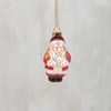 Glass Jolly Santa Ornament - Glass, Metal, Glitter