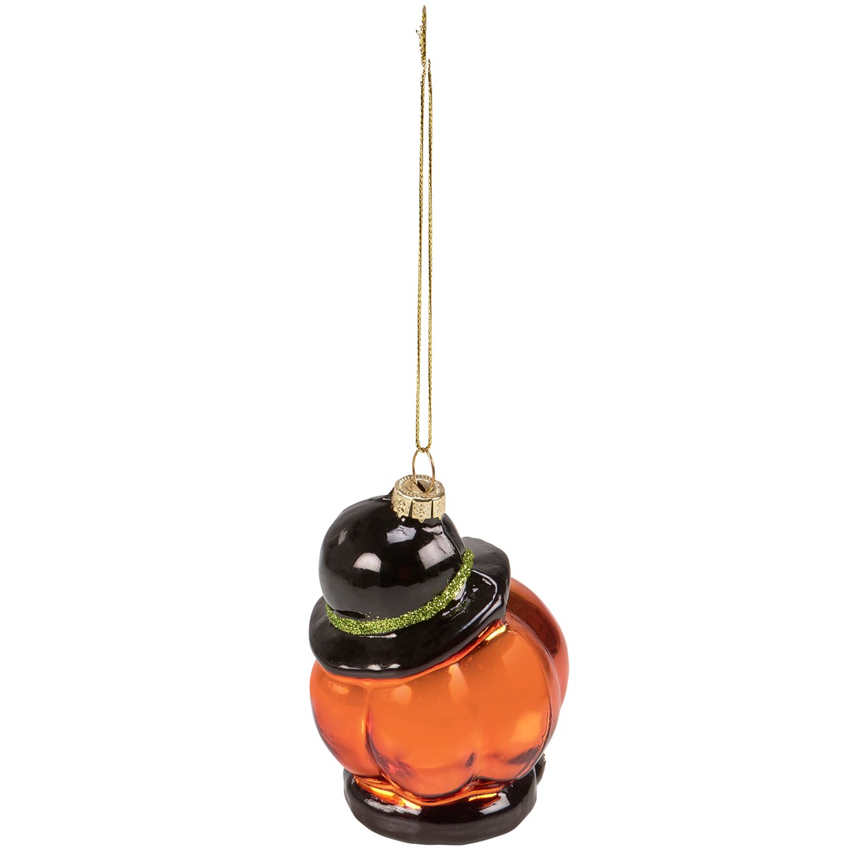 Glass Jack O' Lantern Ornament - Glass, Metal, Glitter