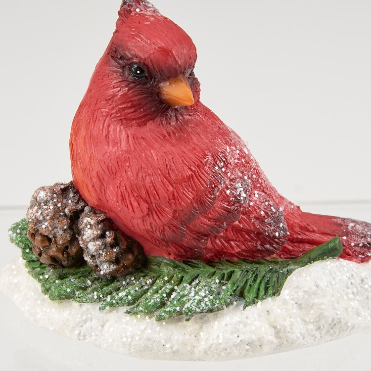 Perched Cardinal Figurine - Resin